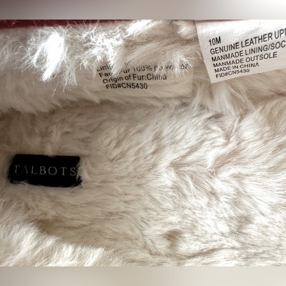 Talbots Ruby Red Suede Moccasin Slippers Sz 10M EUC - Picture 4 of 4